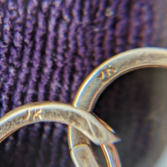 Vintage 9K Gold Plated Huggies Earrings With Deep Pink Ruby Stones - Picture 8 of 10